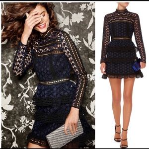 Self-Portrait high neck star lace dress US 8/UK 12